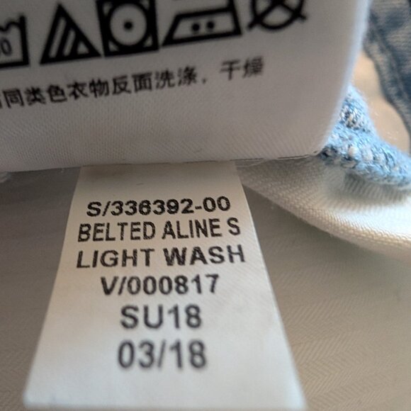 Gap Light Wash Belted A-line Denim Midi Skirt – Size 28 Vintage style - Picture 12 of 12